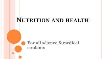 NUTRITION AND HEALTH For all science & medical students
